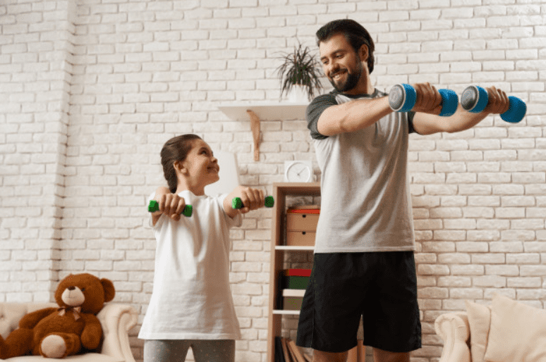 dad daughter exercise dad daughter exercise